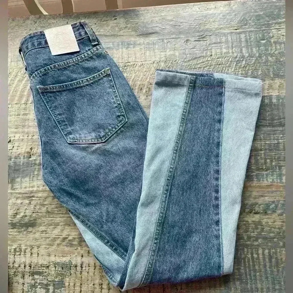 TABLE Jeans Two Tone Flare Bottom Size 1 - Picture 3 of 10